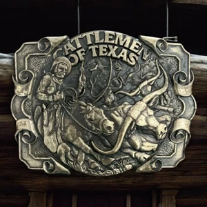 vintage Cattlemen of Texas belt buckle by Award Design Medals brass western - Picture 1 of 2