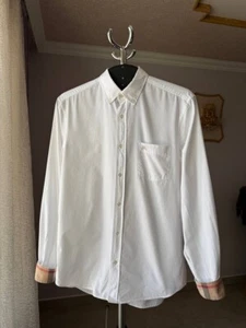 CAMISA BURBERRY BRIT 100% ALGODÓN BLANCO BOTÓN NOVA CUADROS MANGA LARGA HOMBRE TALLA M - Imagen 1 de 21