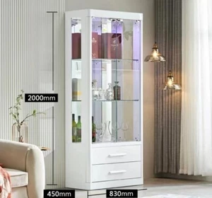 brand new Glass & wood Display Cabinet Storage wall Display Cabinet model 606-w - Picture 1 of 3