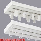 Double Curtain Rail Track PCV Ceiling SET with HOOKS or CLIPS