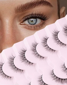 Natural Lashes Wispy Natural Looking False Eyelashes Soft Flared Eyelash Fake Ey - Picture 1 of 11