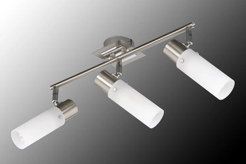 BRILONER Deckenleuchte inkl. Leuchtmittel,3-flammig,Energieklasse A,Edelstahl & Glas,NEU