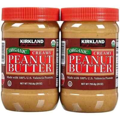 2 Jars Kirkland Creamy Organic Peanut Butter, 28 oz Each *Expedited ship* - Image 1 of 4