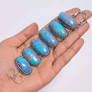 Regenbogen Mosaik Jaspis Edelstein Modeschmuck 925 Silber Armband 6-8" ARB-1154 - Bild 1 von 3