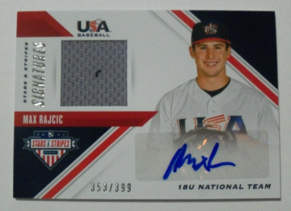 2020 Panini Stars & Stripes USA Baseball Auto Relic Max Rajcic /399 - Image 1 of 1