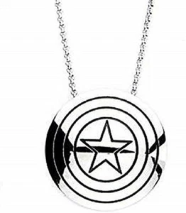 Captain America Shield Logo, Stainless Steel Quality Pendant with Chain Necklace - Picture 1 of 1