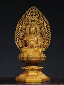 11" Old Tibetan Buddhism temple Bronze gilt Mahasthamaprapta Bodhisattva statue - Picture 1 of 9