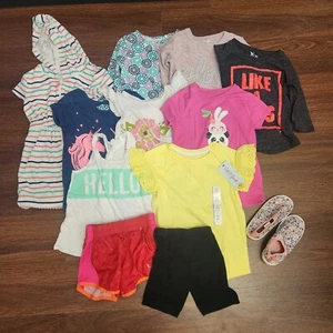 Girls Size 5/5T Fall/Spring 12 Piece Clothing Lot - Shirts, Shorts, Swim Shoes - Picture 1 of 9