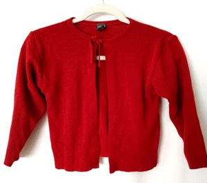 Copper Key Girls Cardigan Sweater w Neckline Tie Lg Slv Red Size 5 #14145 - Picture 1 of 3