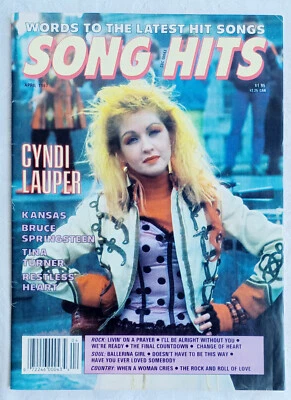 Song Hits Magazine 1987 Cyndi Lauper Kansas Bruce Springsteen Near Mint Q1 - Image 1 of 2