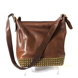 Coach Saddle Brown Leather Legacy Duffle Bag Pyramid Brass Studs 27141 Vintage - Picture 1 of 15