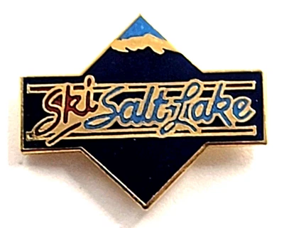 犹他州盐湖滑雪山剧本设计冬季运动复古纪念品徽章复古 — 第 1/4 张图片