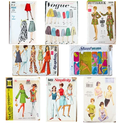 Lote de patrones de costura de la década de 1960 (8) - McCall’s, Vogue, Simplicity, Butterick - Corte y UC Foto 1 de 4