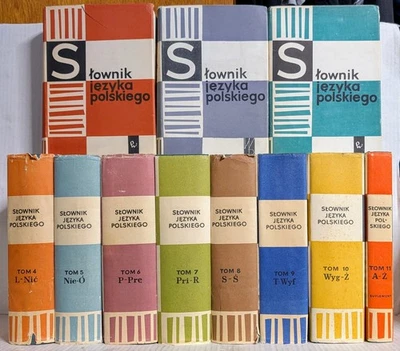 POLISH LANGUAGE DICTIONARY SET 11 Volumes 1964 Academy Of Science Poland HCDJ - Image 1 of 2