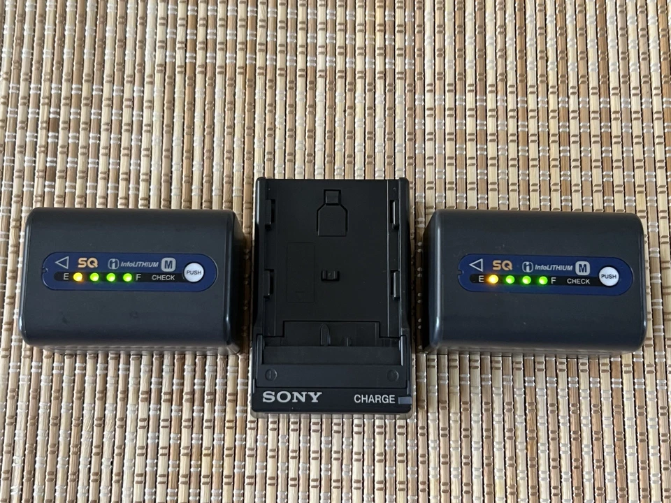 Sony NP-QM71D 7.2V OEM Li-ion Battery Packs and BC-TRM Battery Charger 10023658 - Image 1 of 4