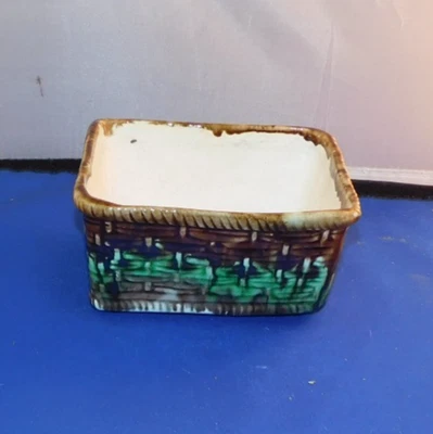 Art Pottery Antique Hampshire Pottery Basketweave Planter J.S. Taft & Co. Keene - Image 1 of 4