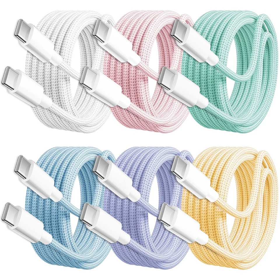 iPhone 15 16 17 Air Pro Max USB-C to C Cable PD Fast Charger Type C Cord 60W lot - Image 1 of 4