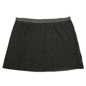 Minifalda elástica MADEWELL para mujer talla S negra bordada en capas - Imagen 1 de 12