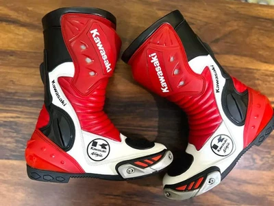 Botas de cuero para motocicletas de carreras para hombre MOTOGP zapatos largos para montar de cuero para motocicletas Foto 1 de 4