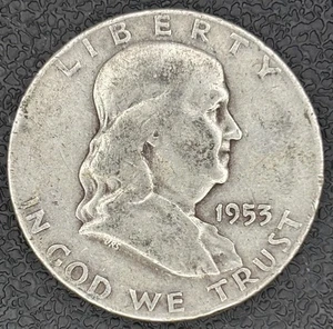1953-D Franklin Half Dollar ~ 90% Silver ~ B-3147 - Picture 1 of 2