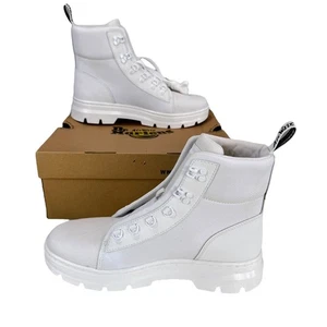Dr Doc Martens Combs W Combat Boots Women’s Size 11 All White Air Ware - Picture 1 of 11