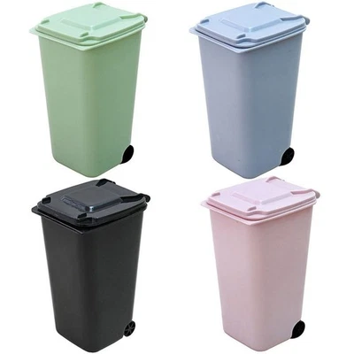 Cover Storage Box Garbage Can Small Trash Can Mini Desktop Bin Desk Dustbin - Image 1 of 4