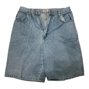 Vintage 90s Bugle Boy Jeans Denim Shorts Blue Denim Jorts Size 12 9” Inseam Sz28 - Picture 1 of 8