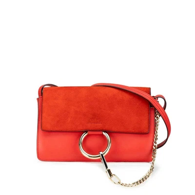 Bolso Bandolera Chloe Cuero Rojo Gamuza Para Mujer Foto 1 de 4