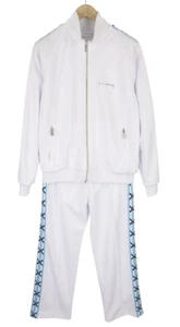 Richmond Hommes Survêtement M Blanc 2 Pièce Poche Zippée Taille Élastique Logo - Picture 1 of 15
