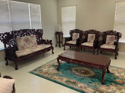 Chinese Antique Solid Rosewood Living Room Furniture Set - Image 1 of 4