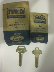 NOS 65 66 Ford Galaxie 500 LTD XL Key Blank Set Ignition Door Trunk 1965 1966 - Picture 1 of 2