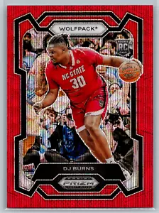DJ Burns 2024-25 Panini Prizm Draft Picks Red Wave Prizm Rookie #97 - Picture 1 of 2