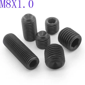 M8 x 1.0mm FINE PITCH GRUB screws socket SET screws CUP point HIGH TENSILE 12.9 - Picture 1 of 4