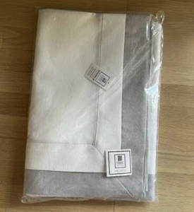 NEW $150 Fiore Sparkle Spill Proof Tablecloth Linens White Grey 70 x 126 - Picture 1 of 4