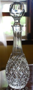 COMERAGH Vtg HAND CUT WATERFORD CRYSTAL Decanter W Stopper PANELS/DIAMONDS 12.75 - Picture 1 of 24