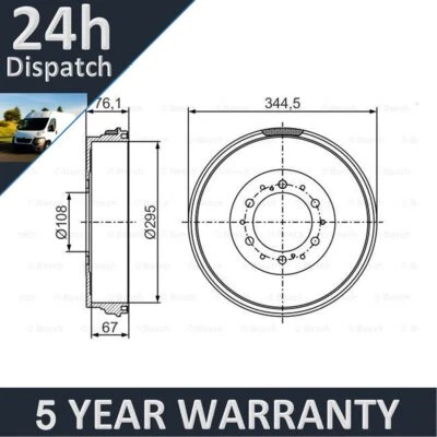 2x tambor de freno trasero para Toyota Hilux 2005-2024 Fortuner 2004-2024 fotovoltaico Foto 1 de 4