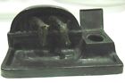 Antique 2 Black Horse Stallion Head Derby Calligraphy Ink Fountain Pen Inkwell  