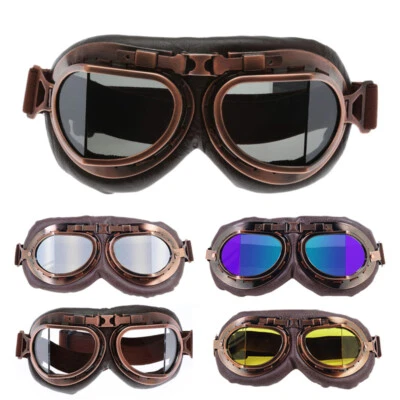 BOLLFO Motorcycle Retro Goggles Steampunk Vintage Motocross Glasses ATV Racing Eyewear