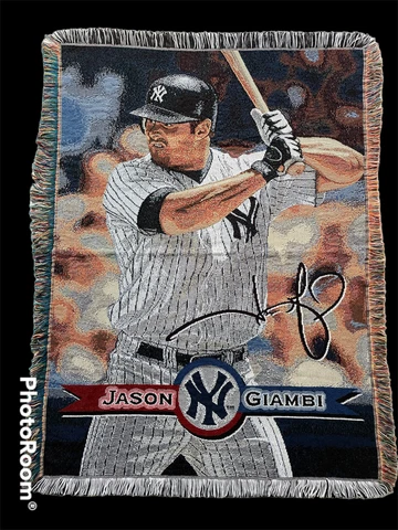 Vintage New York Yankees Tapestry Throw Blanket Jason Giambi Northwest Co USA Cover
