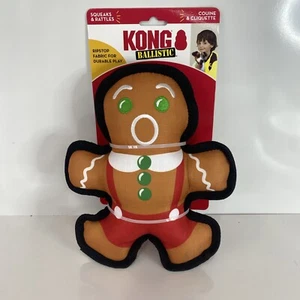 Kong Christmas Holiday Ballistic Gingerbread Man Dog Toy All Dog Sizes NWT - Picture 1 of 4