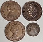 British Coin Lot: 1929 1936 1963 1967 Penny Farthing + No Rev Free Ship (AG05)