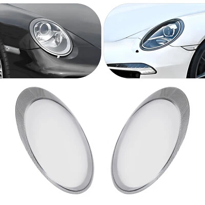 Headlamp Lens Cover for 2006-2012 Porsche Carrera 997 911 Left+Right Side Foto 1 de 4