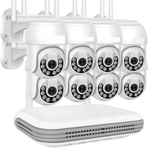 KIT VIDEOSORVEGLIANZA WIRELESS NVR 8 CANALI 8 TELECAMERE 2MPX PTZ MOTORIZZAT... - Foto 1 di 5
