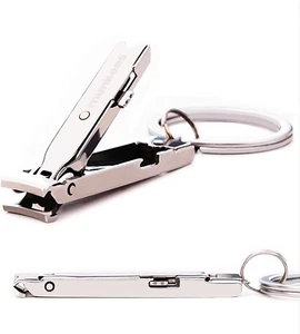 Munkees Ultra-Thin Nail Clippers Keychain, Mini Foldable Nail Cutter with Key Ri - Picture 1 of 12