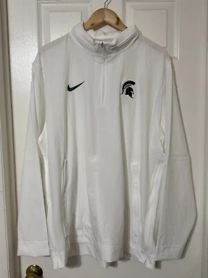 Nike Men’s XL On Field Michigan State Spartans PE White Long-Sleeve Woven Jacket - Image 1 of 4
