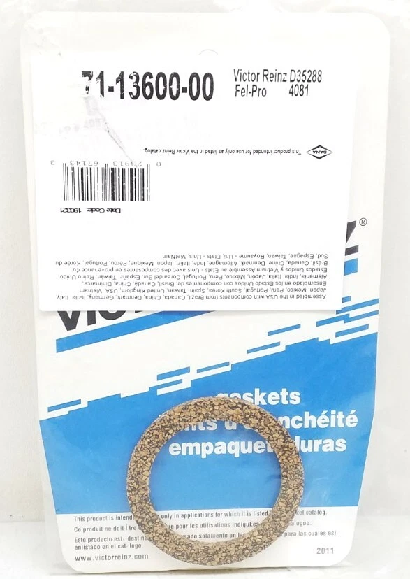 Junta de tazón de combustible Victor Reinz D35288 envío gratuito devoluciones gratuitas Foto 1 de 3