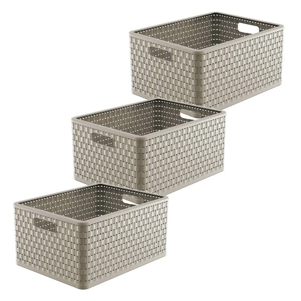 ROTHO 3er-Set Box 28l COUNTRY Stapelbehälter stapelbox Regalkorb Regalkiste - Bild 1 von 1