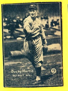1931 W517 HAND CUT #9 BUCKY HARRIS TIGERS HALL OF FAMER