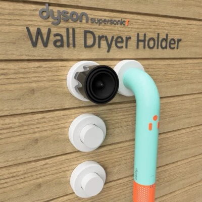 Dyson Supersonic r Wall-Mounted Hair Dryer Holder + Nozzle Holder 3DprintedJapan - Image 1 of 4