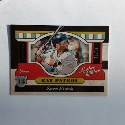 2019 Leather & Lumber Gold Bat Patrol  Dustin Pedroia  #D 01/99  FIRST ONE MADE  - Image 1 of 2